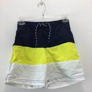 Jake Austin Boys Swim Trunks 10 Navy Blue Yellow White